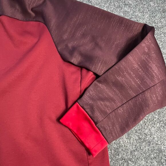 Nike Therma-Fit Hoodie XL Red Maroon Colorblock Sweatshirt Jacket Men’s Training - Picture 11 of 14